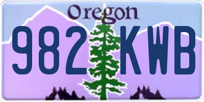 OR license plate 982KWB