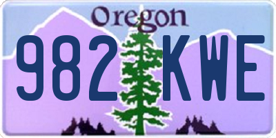 OR license plate 982KWE
