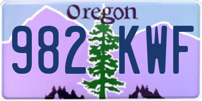 OR license plate 982KWF