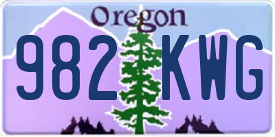 OR license plate 982KWG