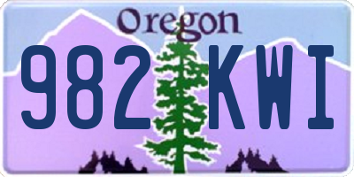 OR license plate 982KWI