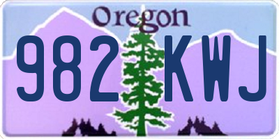 OR license plate 982KWJ
