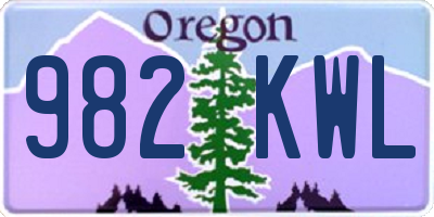 OR license plate 982KWL