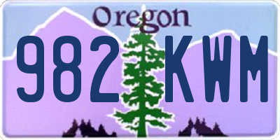 OR license plate 982KWM