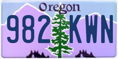 OR license plate 982KWN