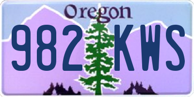 OR license plate 982KWS
