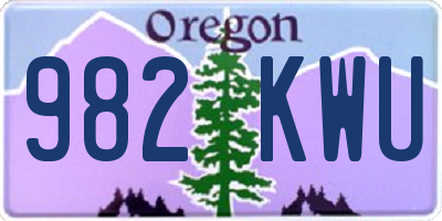 OR license plate 982KWU