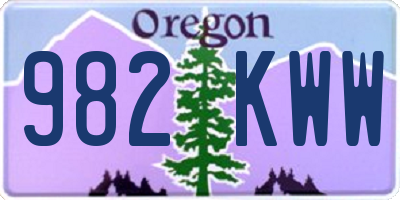 OR license plate 982KWW