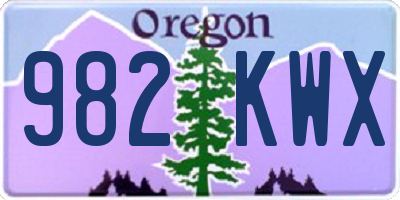 OR license plate 982KWX