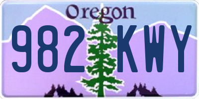 OR license plate 982KWY