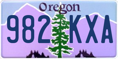 OR license plate 982KXA