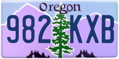 OR license plate 982KXB