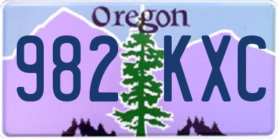 OR license plate 982KXC