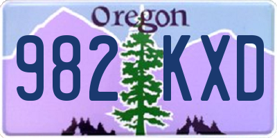 OR license plate 982KXD