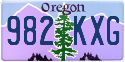 OR license plate 982KXG