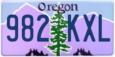 OR license plate 982KXL
