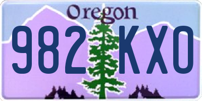 OR license plate 982KXO