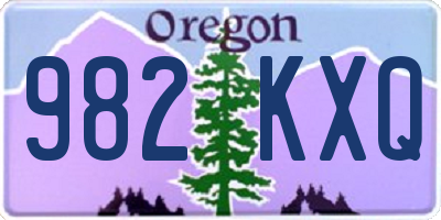 OR license plate 982KXQ