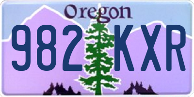 OR license plate 982KXR