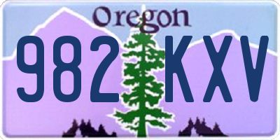 OR license plate 982KXV