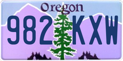 OR license plate 982KXW