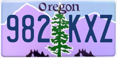 OR license plate 982KXZ