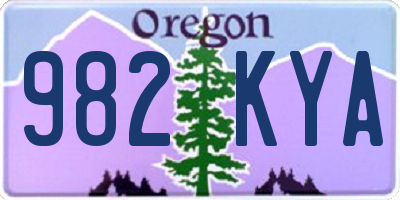 OR license plate 982KYA