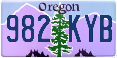 OR license plate 982KYB