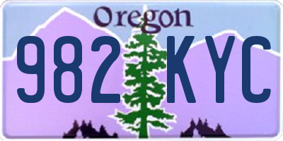 OR license plate 982KYC