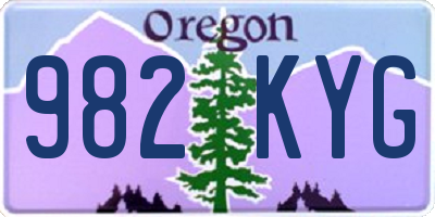 OR license plate 982KYG