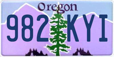 OR license plate 982KYI