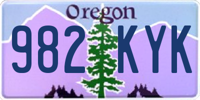 OR license plate 982KYK