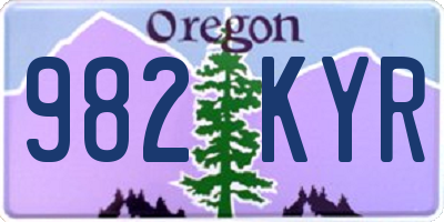 OR license plate 982KYR