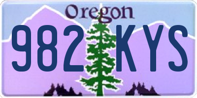 OR license plate 982KYS