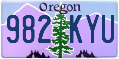 OR license plate 982KYU
