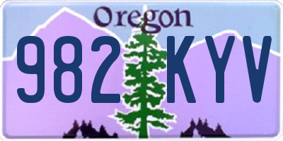 OR license plate 982KYV