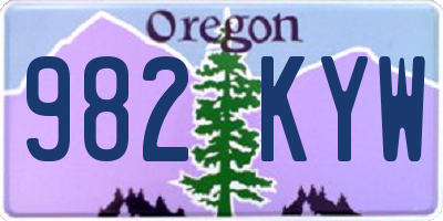 OR license plate 982KYW