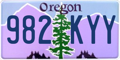 OR license plate 982KYY