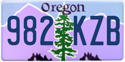 OR license plate 982KZB