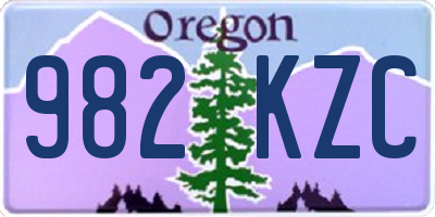 OR license plate 982KZC