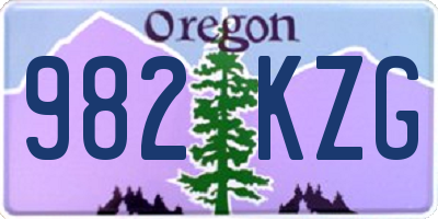 OR license plate 982KZG