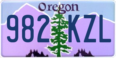 OR license plate 982KZL
