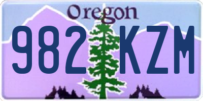 OR license plate 982KZM