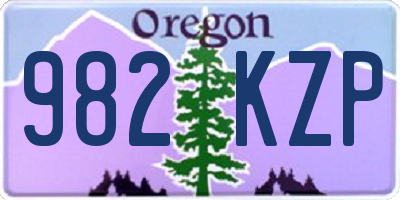 OR license plate 982KZP