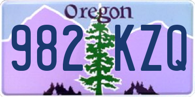 OR license plate 982KZQ