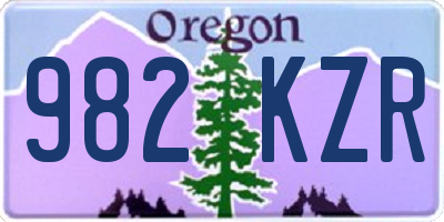 OR license plate 982KZR