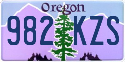 OR license plate 982KZS