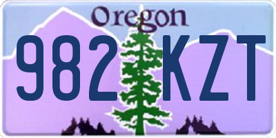 OR license plate 982KZT