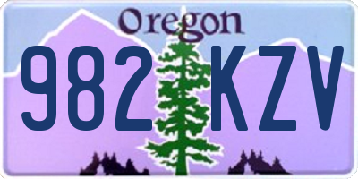 OR license plate 982KZV