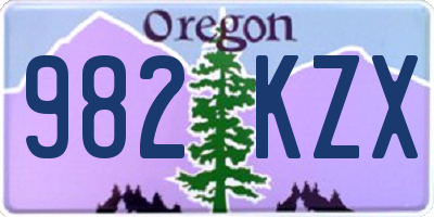 OR license plate 982KZX